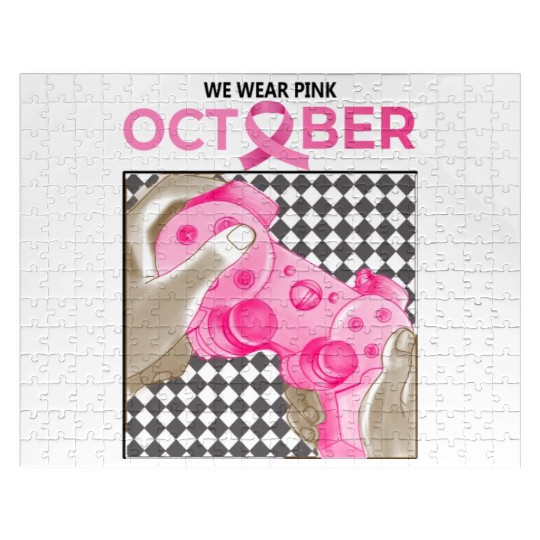 In October We Wear Pink Breast Cancer Jigsaw Puzzles