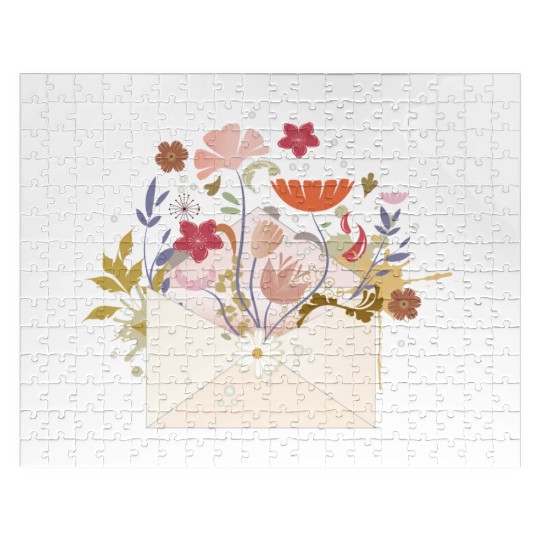 floral envelope with flowers and seal Jigsaw Puzzles