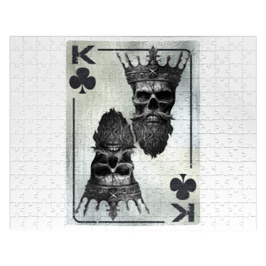 Gothic Card Game Clubs King Creepy Jigsaw Puzzles
