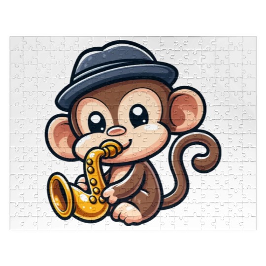 Chimpanzee with saxophone Jigsaw Puzzles