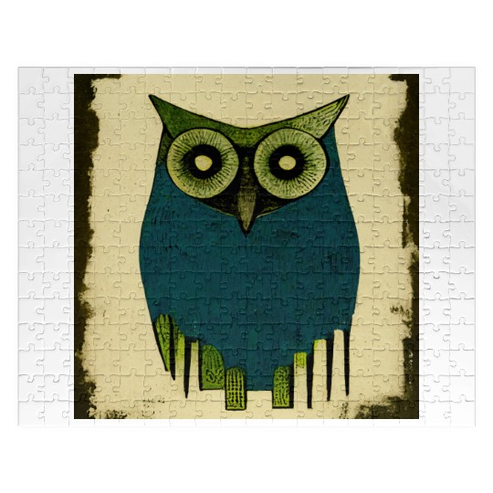 Mod Owl: Woodcut Owl Jigsaw Puzzles