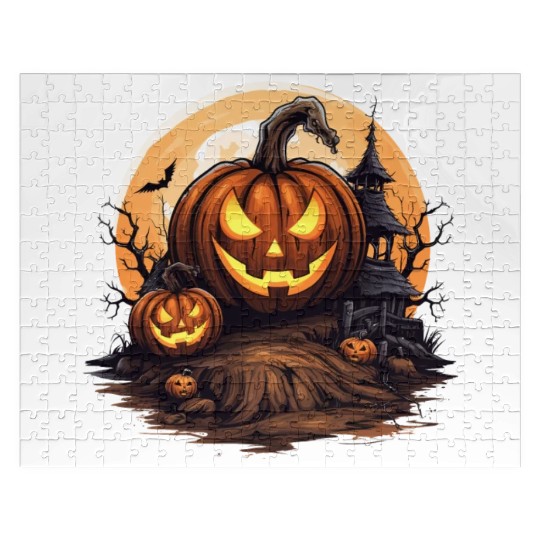 Halloween Haunted House Spell Pumpkin Bat Jigsaw Puzzles
