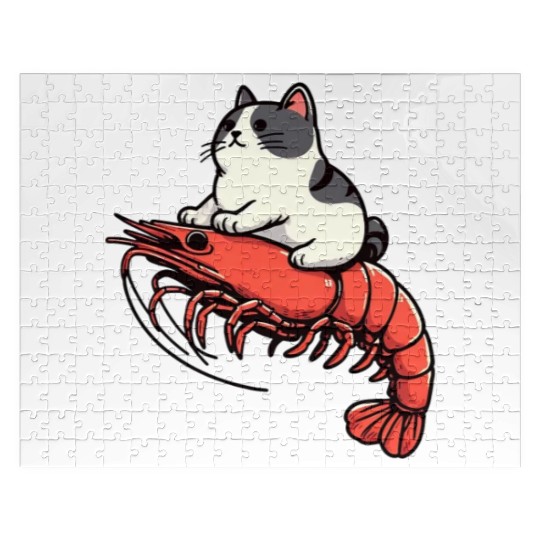 Cat rides shrimp Jigsaw Puzzles