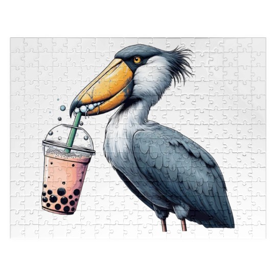 Beaked stork with bubble tea Jigsaw Puzzles