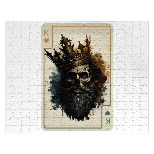 King of Hearts Creepy Card Game Poker Jigsaw Puzzles