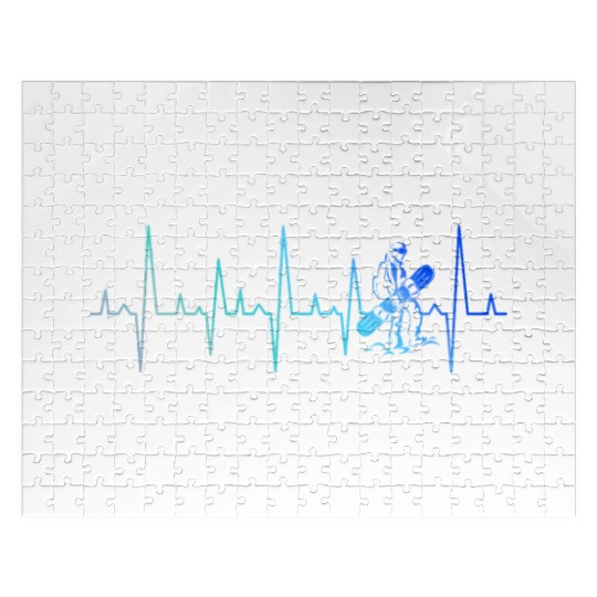 Snowboarder Heartbeat Snowboarding Heart Beat Jigsaw Puzzles