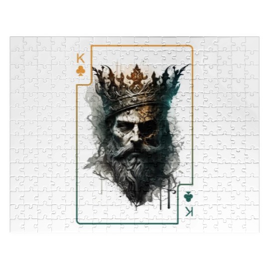 King Spades Halloween Creepy Gothic Poker Jigsaw Puzzles