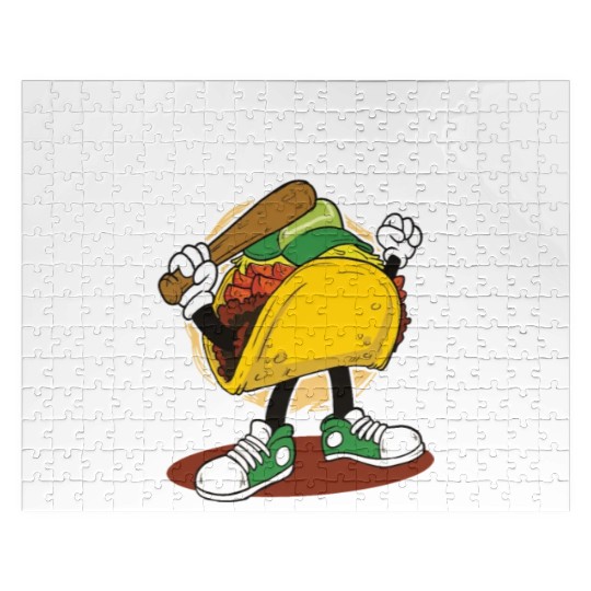 Taco Mexican Food Baseball Card Baseball Player Jigsaw Puzzles