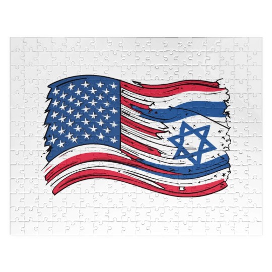 USA Israel flag! We stand with Israel! Jigsaw Puzzles