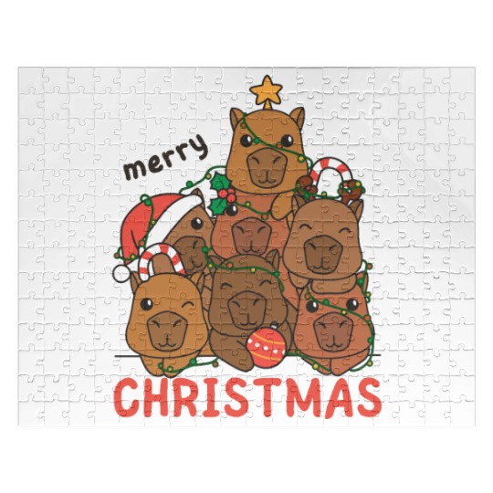Capybara Christmas Tree Merry Christmas Jigsaw Puzzles