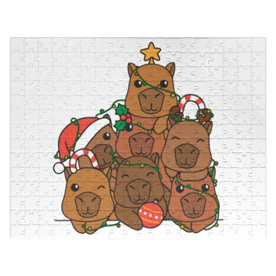 Capybara Christmas Tree Funny Animal Christmas Jigsaw Puzzles