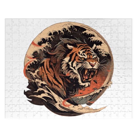 Tokyo Asia 80s Japanese Retro Tiger Jigsaw Puzzles