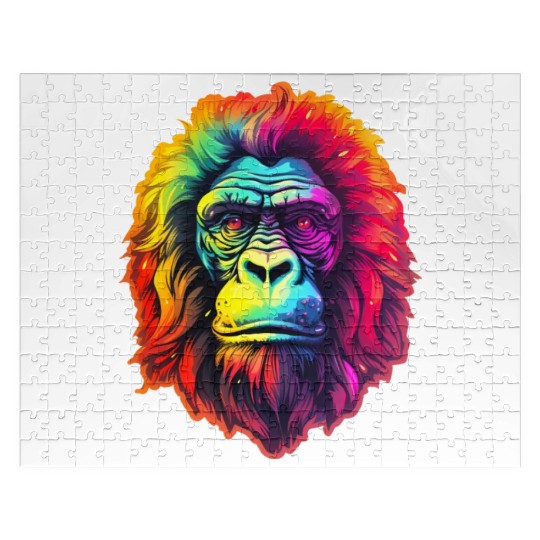 Gorilla Chic in Vibrant Psychedelic Zoo Jigsaw Puzzles