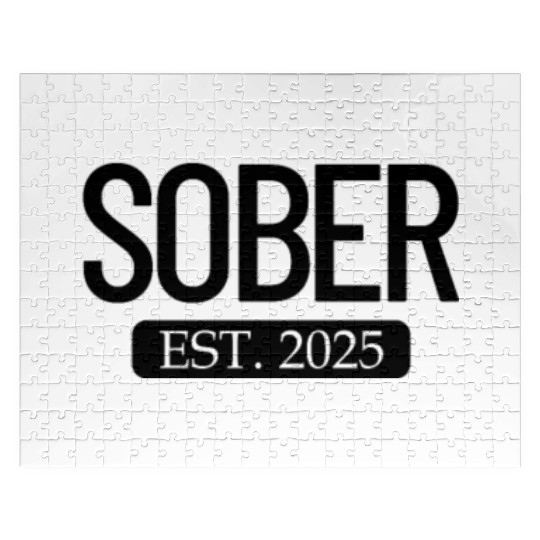 Sober Est. 2025 Staying Sober Alcohol Addiction Jigsaw Puzzles