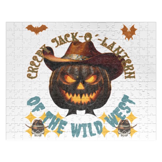 Creepy Jack o Lantern of the Wild West Jigsaw Puzzles