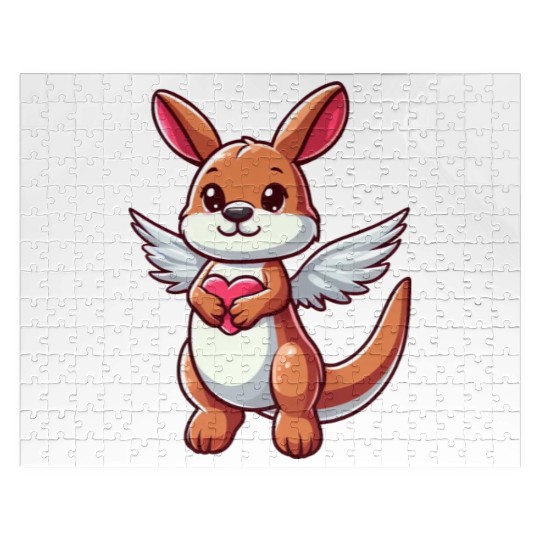 Angel Kangaroo Heart Wings Jigsaw Puzzles