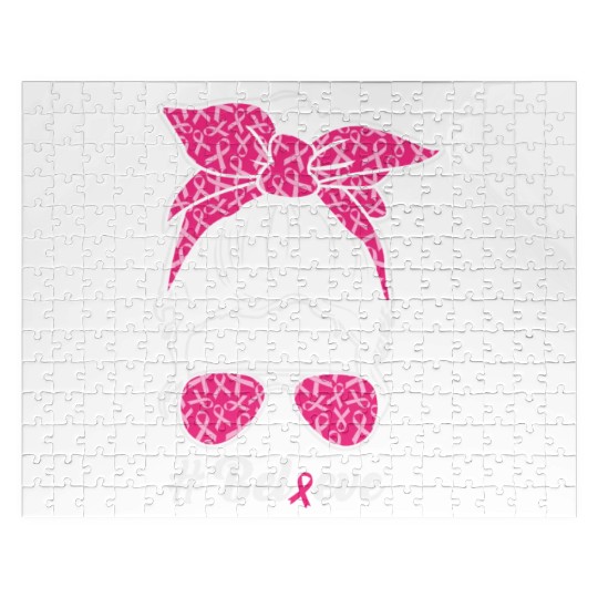 Breast Cancer Awareness Messy Bun Jigsaw Puzzles