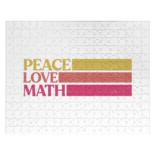Cute Math Teacher Peace Love Math Jigsaw Puzzles