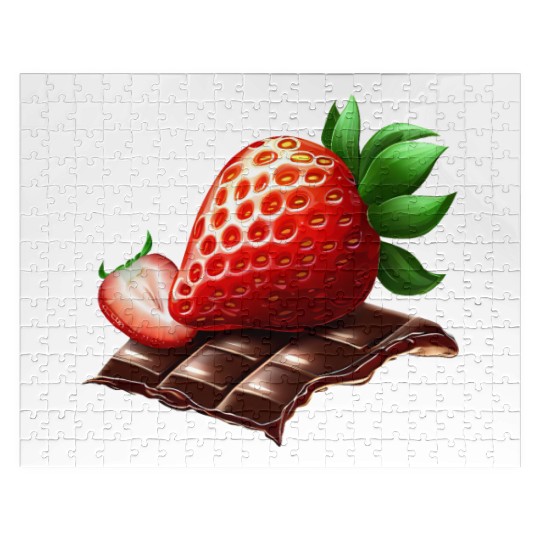 Sweet Temptation: Strawberry Meets Dark Chocolate Jigsaw Puzzles