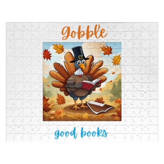 Gobble Good Book Thanksgiving Library Turkey Fall Jigsaw Puzzles