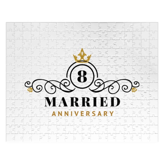 8th Wedding Anniversary Celebrating Jigsaw Puzzles