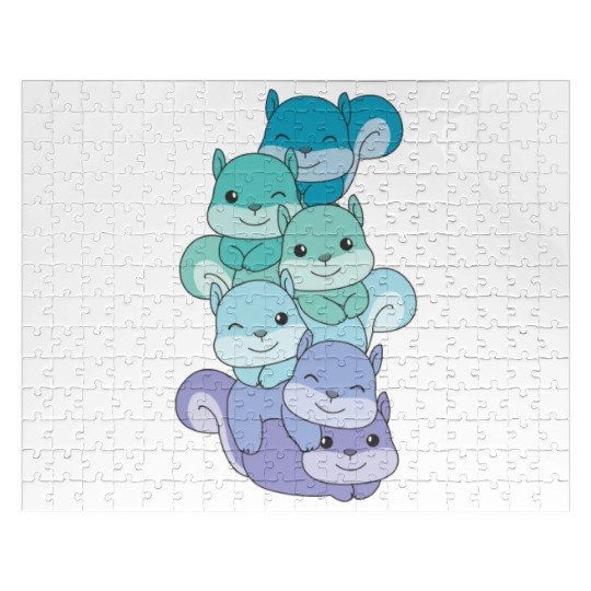 Neptunic Flag Pride Lgbtq Cute Squirrel Pile Jigsaw Puzzles