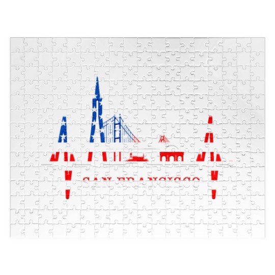 San Francisco Skyline Heartbeat California Lover Jigsaw Puzzles