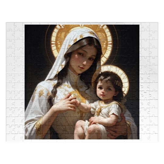 Beautiful Mother Mary and Baby Jesus Jigsaw Puzzles