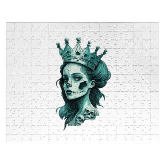 Poker Card Game Creepy Queen of Spades Gothic Jigsaw Puzzles