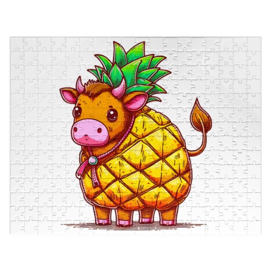 Cow in pineapple costume - Fruity joy Jigsaw Puzzles