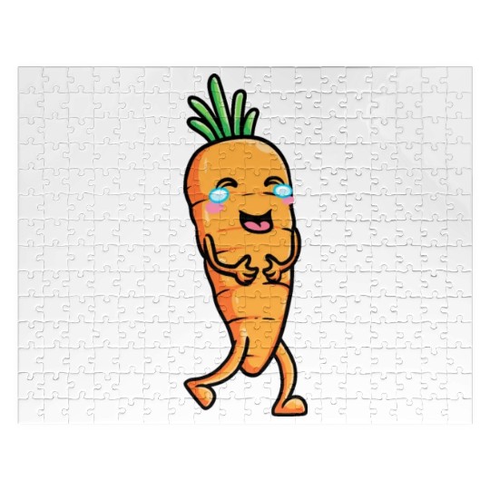Carrot Emoticon Vegetable Vegan Vegetarian Jigsaw Puzzles