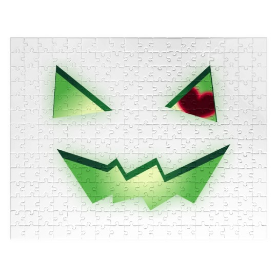 Glowing Green See-Through Jack-O-Lantern w/ Heart Jigsaw Puzzles