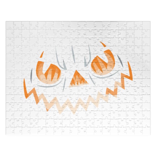 Creepy Jack o Lantern Carved Halloween Pumpkin Jigsaw Puzzles