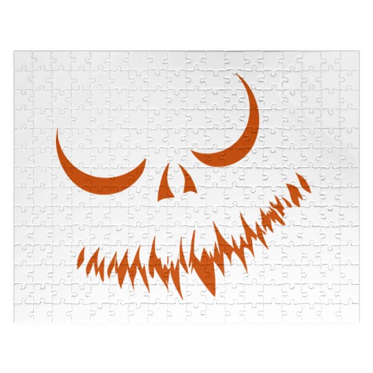 Creepy Jack o Lantern Carved Halloween Pumpkin Jigsaw Puzzles