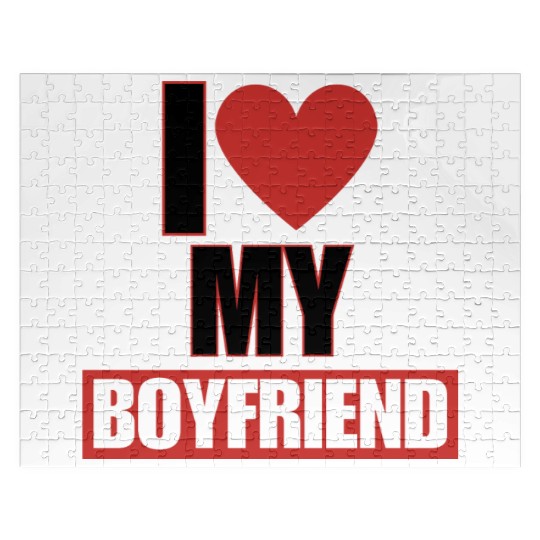 i love my boyfriend Jigsaw Puzzles