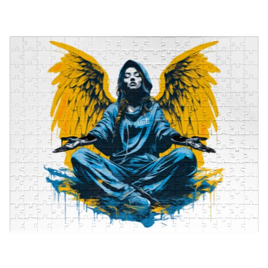 Woman with Angel Wings Angel Esoteric Wings Jigsaw Puzzles
