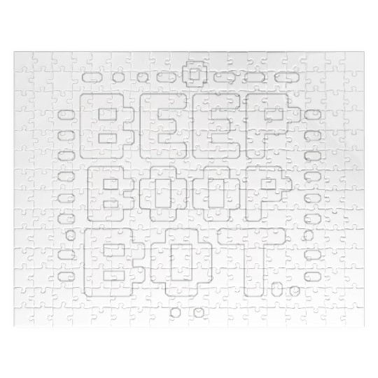 Beep Boop Bot - Retro 8-bit Robot Typography Jigsaw Puzzles