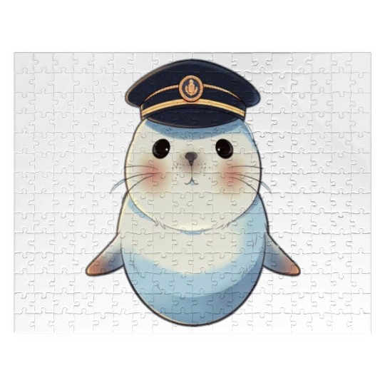 Seal Sailor Cap Boat Captain Cap Boating Seal Jigsaw Puzzles