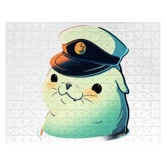 Seal Sailor Cap Boat Captain Cap Boating Seal Jigsaw Puzzles