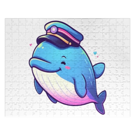 Whale Sailor Cap Boat Captain Cap Boating Whale Jigsaw Puzzles
