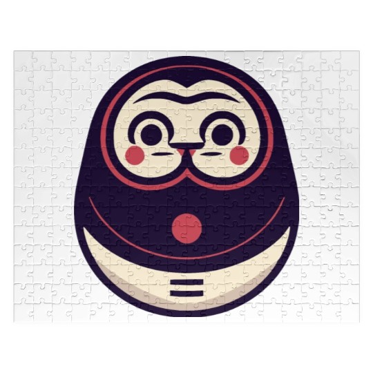 Kawaii Cat Face Daruma Doll Jigsaw Puzzles