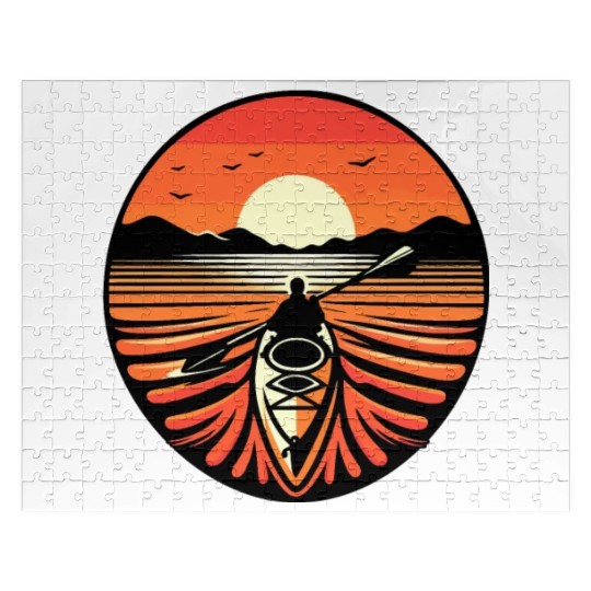 Kayak Sunset Jigsaw Puzzles