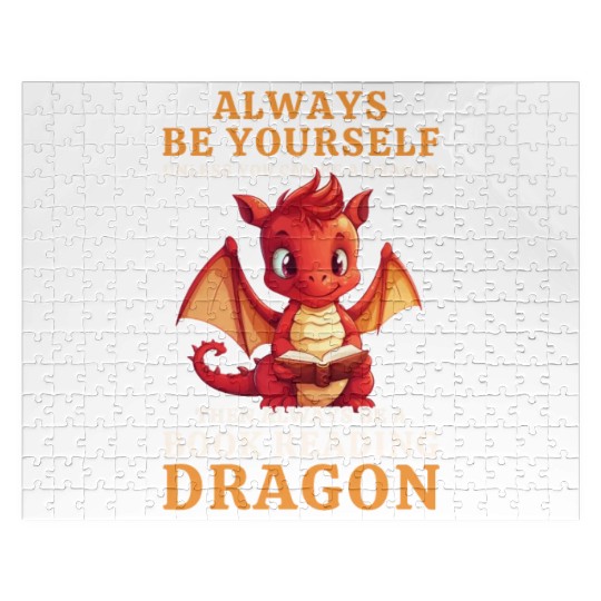"Always Be Yourself" - Book Reading Red Dragon Jigsaw Puzzles