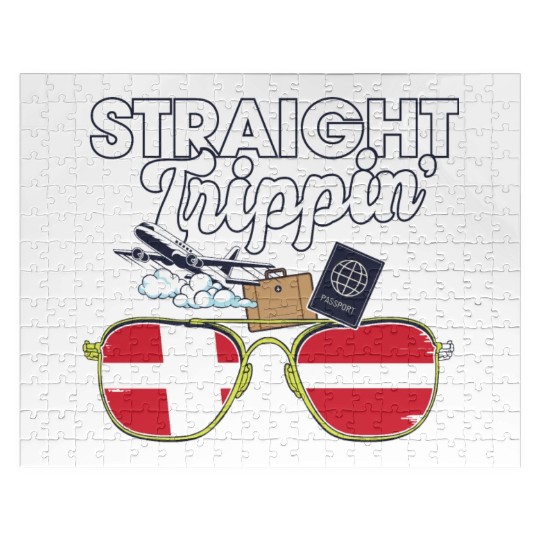 Straight Trippin' Dane Vacation Tour Travel Trip Jigsaw Puzzles
