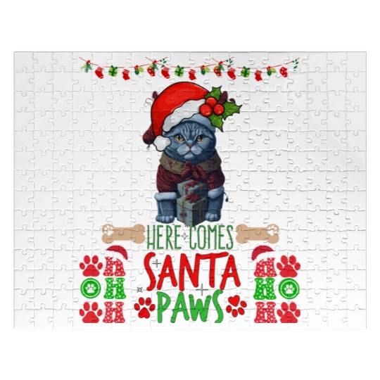 "Santa Paws' Kitty Welcome" Jigsaw Puzzles