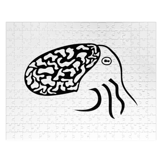 Octopus reduced to the body, eye and tentacles Jigsaw Puzzles