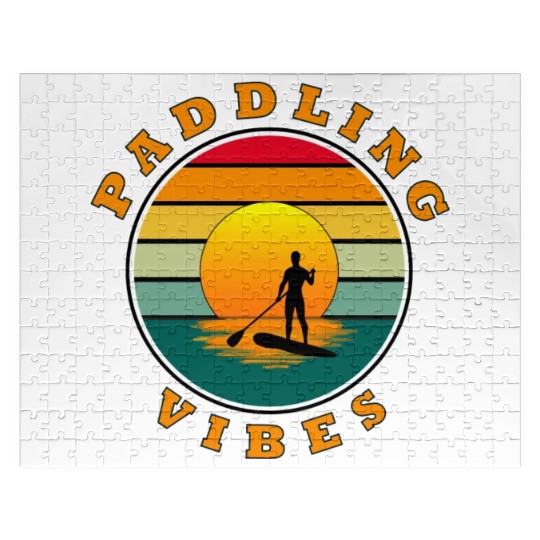 Paddling Vibes – Sun retro - Paddle Boarder Jigsaw Puzzles