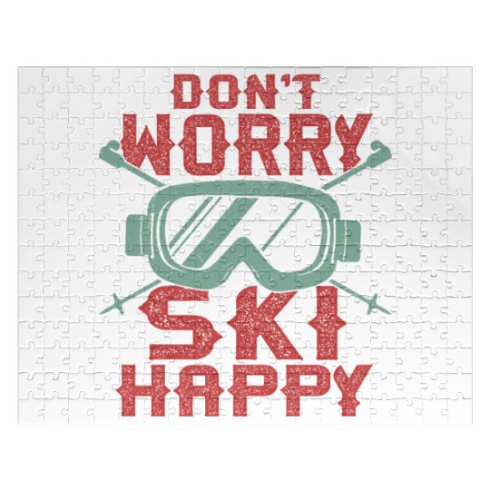 Don't Worry Ski Happy Wintersport Skiing Jigsaw Puzzles