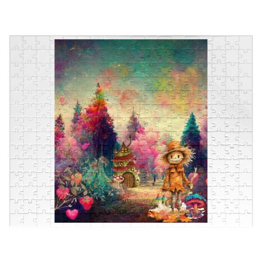 "Enchanted Dreams - Psychedelic Autumn Forest" Jigsaw Puzzles