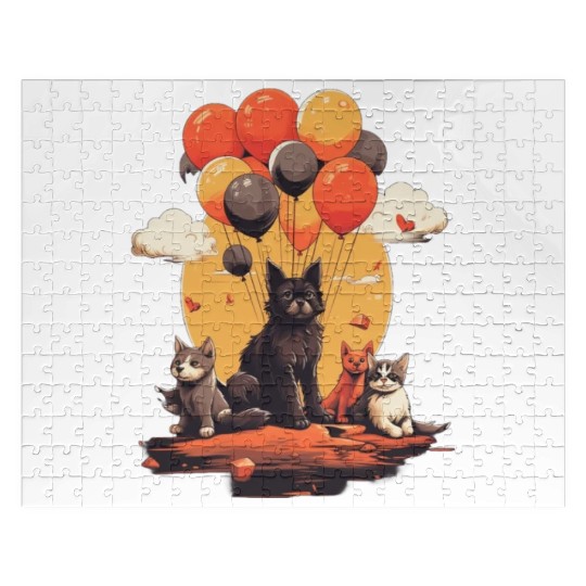 Cats, Dogs & Balloons Jigsaw Puzzles